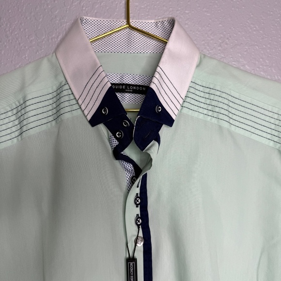NWT Mint green Skylake Premium Slim Fit Shirt by Guide London - XL - Picture 11 of 11